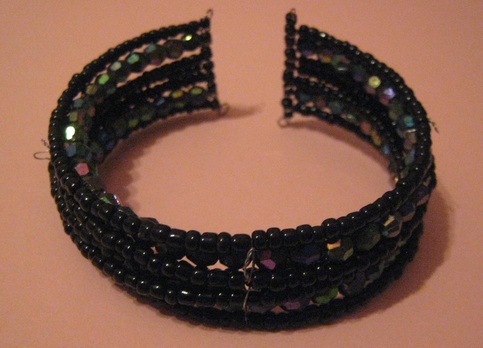 Black Seed Bead Cuff