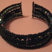 Black Seed Bead Cuff
