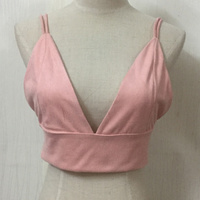 Soft Pink Deep V Crop Top - Thumbnail 4