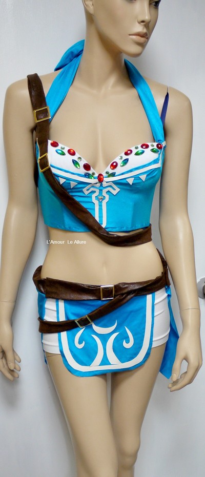 Breath of the Wild Legend of Zelda Link Bra Costume Cosplay Dance Costume Rave Bra Rave Wear Halloween Burlesque Show Girl