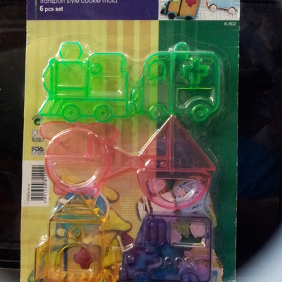 Car rocket & ship different design transport series  6pcs plastic cookie / food cutter stamp mold
