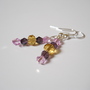 Citrine and Wild Orchid Crystal Bead Earrings - Thumbnail 1