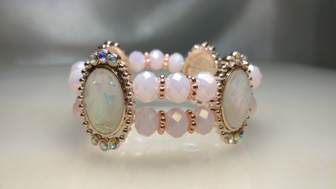 Glass Crystal Cuff Bracelet 