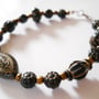 Golden and Black Oval Bead Bracelet - Thumbnail 1