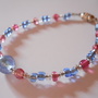 Raspberry and Periwinkle Blue Bead Bracelet - Thumbnail 1