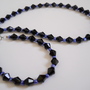Jet Black and Blue Bead Necklace and Bracelet - Thumbnail 1