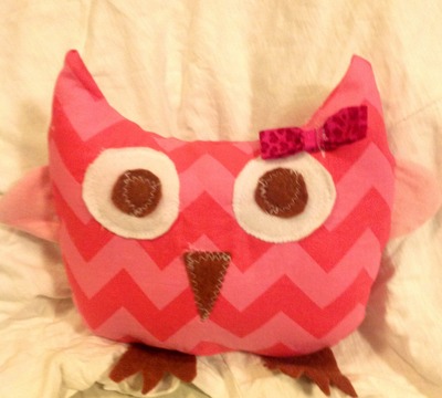 Pink chevron owl stuffie