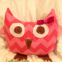 Pink chevron owl stuffie