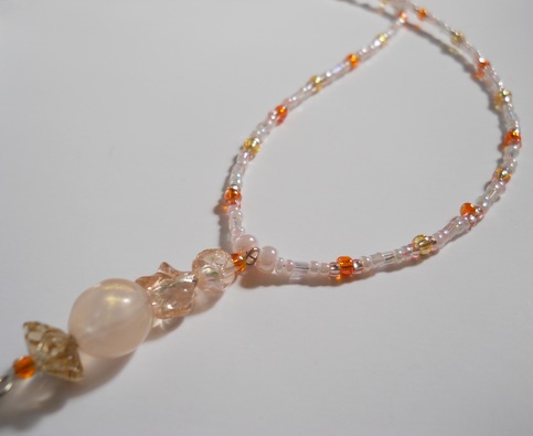 Orange Sunshine Bead Necklace