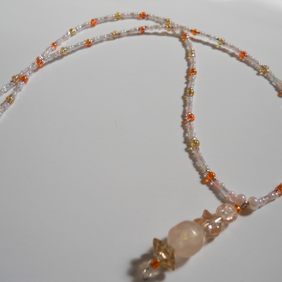 Orange sunshine bead necklace