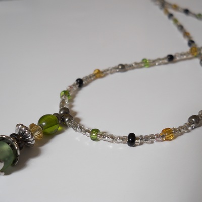 Electric lime pendant necklace