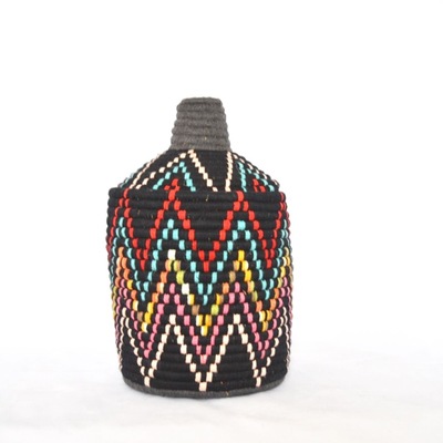   sold sold sold berber basket handwoven vintage moroccan wool lidded basket