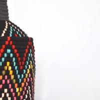   SOLD SOLD SOLD Berber Basket Handwoven Vintage Moroccan Wool Lidded Basket - Thumbnail 2