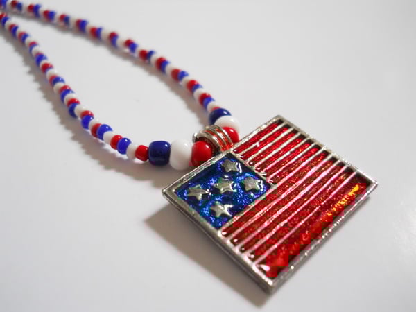 American Flag Pendant Necklace