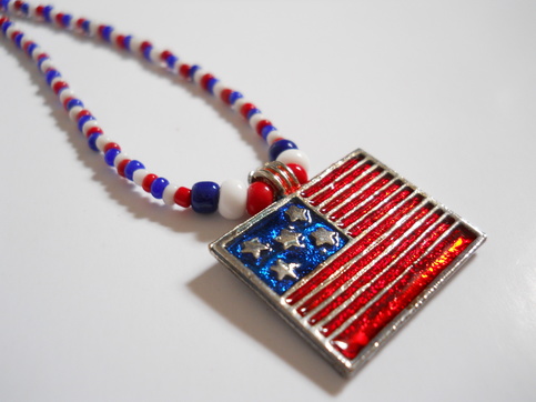American Flag Pendant Necklace
