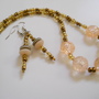 Yellow and Golden Bead Necklace and Earrings - Thumbnail 2