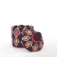   Berber Basket Handwoven Vintage Moroccan Wool Lidded Basket - Thumbnail 2