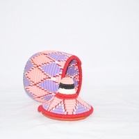 Berber Basket Handwoven Vintage Moroccan Wool Lidded Basket - Thumbnail 4