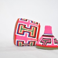  SOLD SOLD SOLD Berber Basket Handwoven Vintage Moroccan Wool Lidded Basket - Thumbnail 1