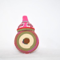  SOLD SOLD SOLD Berber Basket Handwoven Vintage Moroccan Wool Lidded Basket - Thumbnail 2