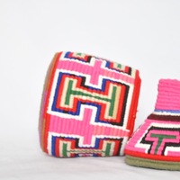  SOLD SOLD SOLD Berber Basket Handwoven Vintage Moroccan Wool Lidded Basket - Thumbnail 3