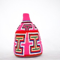  SOLD SOLD SOLD Berber Basket Handwoven Vintage Moroccan Wool Lidded Basket - Thumbnail 4