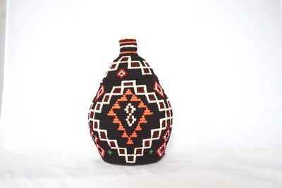  SOLD SOLD SOLD Berber Basket Handwoven Vintage Moroccan Wool Lidded Basket