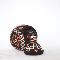  SOLD SOLD SOLD Berber Basket Handwoven Vintage Moroccan Wool Lidded Basket - Thumbnail 4