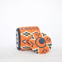  SOLD SOLD SOLD Berber Basket Handwoven Vintage Moroccan Wool Lidded Basket - Thumbnail 4