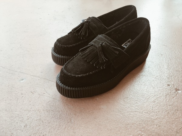 T.U.K Black Tassle Loafer Viva Low Creeper