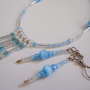 Blissful Blue Bead Necklace and Earrings - Thumbnail 1
