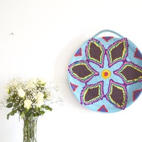  SOLD SOLD SOLD Handmade Vintage Moroccan Round Berber Basket Platter Bowl Tray - Thumbnail 2