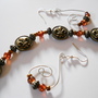 Fleur De Lis Bronze Bead Bracelet and Earrings - Thumbnail 2