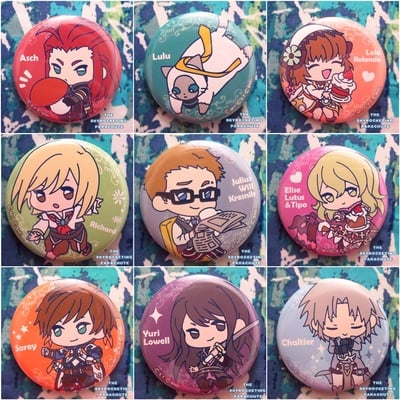 Tales of Series - Can Badge - Judas / Elise Lutus / Pierre de Chaltier / Asch / Sorey / Julius Will Kresnik / Lulu / Richard / Yuri Lowell / Leia - 