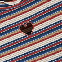 Cut-out Heart Stripe Top - Thumbnail 4