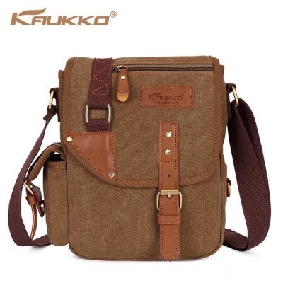 100% high quality canvas 5l sling bag - large capacity canvas material business style - coffee brown