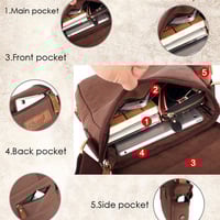 100% High Quality Canvas 5L Sling Bag - Large Capacity Canvas Material Business Style - Coffee Brown - Thumbnail 2
