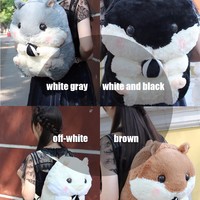 Adorable Soft Plush Hamster Backpack Students Bag - Brown - Thumbnail 3