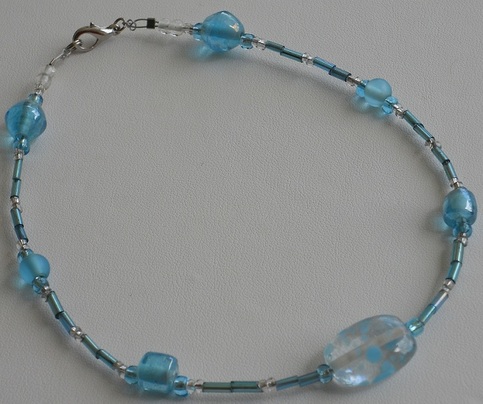 Blue Ice Choker Bead Necklace