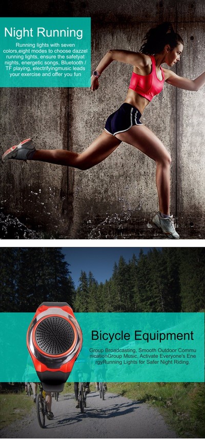 Sports U3 Bluetooth Wireless Watch Music Speaker TF Card FM Audio Radio Speaker