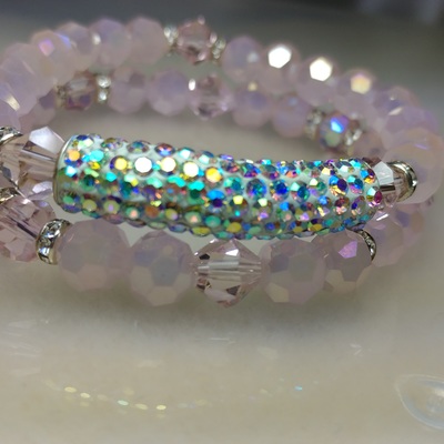 Glass crystal bracelet set