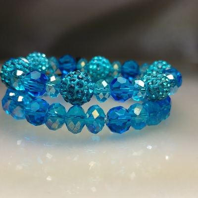 Glass crystal bracelet set