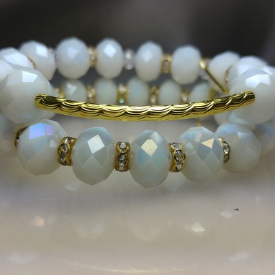 Glass crystal bracelet set