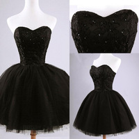 Black Homecoming Dresses,Simple Pretty Homecoming Dress,Cheap Graduation Dresses,short prom dress - Thumbnail 1