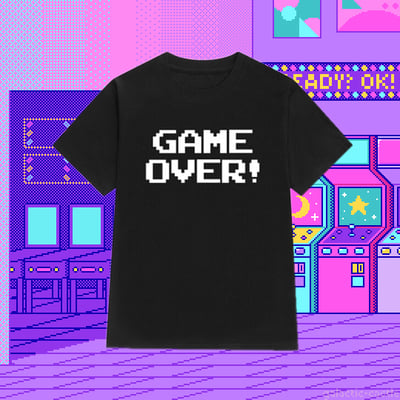 Free shipping-game over tee in black - Thumbnail 5
