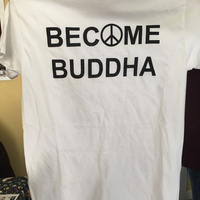 "become buddha" t-shirt