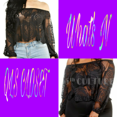 Off the shoulder sheer lace top 