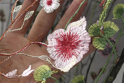 Flowers Sheer Embroidered Top