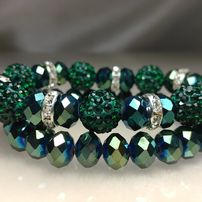 Glass crystal bracelet set