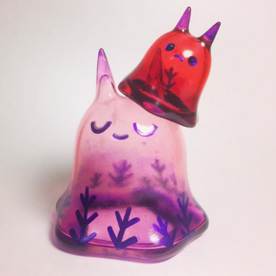 Moo purple and red - ltded of 5 - by kkamoxo